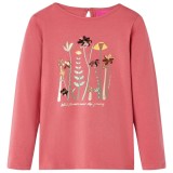 Tricou pentru copii cu m&acirc;neci lungi, roz antichizat, 128, vidaXL