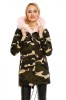C552-1255 Jacheta imblanita cu gluga, model army, M, S/M