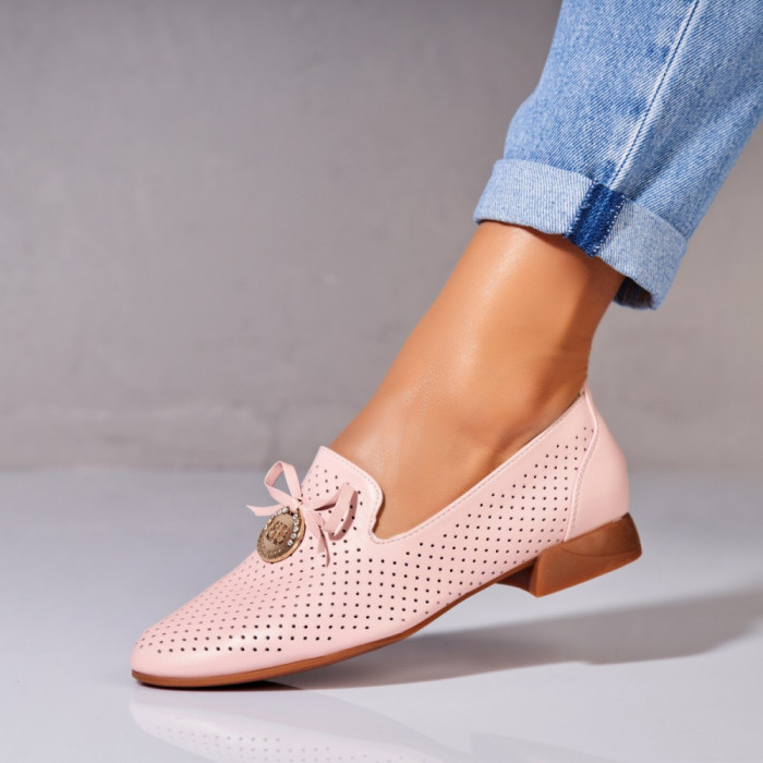 Pantofi dama casual Roz din Piele Ecologica Kimmy