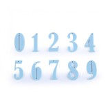 Cumpara ieftin Set 10 numere din plastic pentru cusut, agatat sau lipit 0-9, Bleu, Crisalida