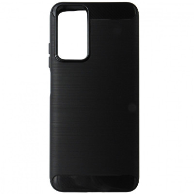 Husa tip capac spate Carbon silicon neagra pentru Xiaomi Redmi Note 12S foto
