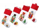 Set de 4 ciorapi pentru Craciun Duosheng &amp; Elegant, bumbac, multicolor, 43,1 x 29,2 x 20,3 cm