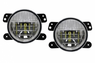 Proiectoare Ceata Full LED Dublu Proiector JEEP Wrangler JK TJ JL (1996-2018) 4 Inch Performance AutoTuning foto