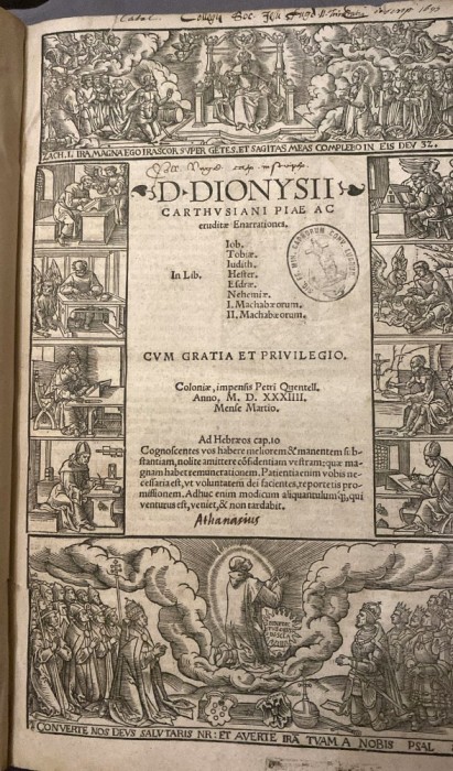 Vechiului Testament: Iov, Tobit, Iudita, Ester, Esdra, Neemia, Macabei/ Comentariile lui Dionysius Carthusianus / Anul 1534