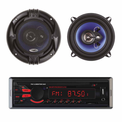 PACHET RADIO MP3 PLAYER AUTO PNI CLEMENTINE 8440, 4X45W USB SD AUX 12V + SET 2 DIFUZOARE AUTO COAXIALE PNI HIFI500, 100W, 12.7 CM 13123 foto