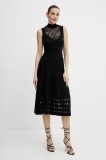 Morgan rochie RMPOMI culoarea negru, midi, evazată, RMPOMI