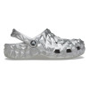 Saboti Crocs Classic Metallic Geometric Clog Argintiu - Silver, Gri, 37 - 39