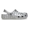 Saboti Crocs Classic Metallic Geometric Clog Argintiu - Silver, 38, Gri