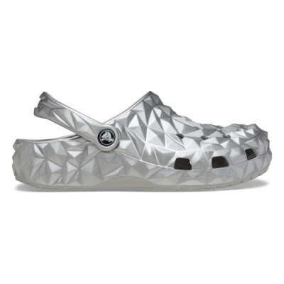 Saboti Crocs Classic Metallic Geometric Clog Argintiu - Silver foto