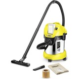 Aspirator multifunctional Karcher WD 3 Premium Cordless, 300W, aspirare umeda/uscata, 17 l, sac filtru din hartie, functie de suflare