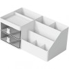 Cutie organizare, papetarie, makeup, plastic, pc hard, 27.5x15.5x12 cm, moonlight white, Oem