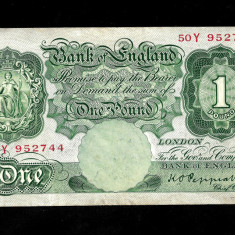 Marea Britanie/Anglia - Bank of England Notes - ONE POUNDS 1934 Peppiatt - VF