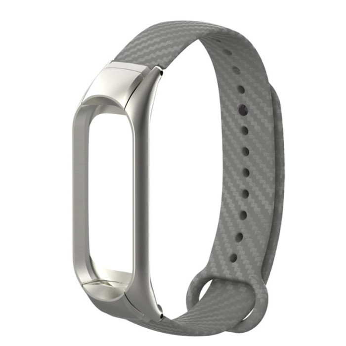 Curea silicon, compatibila Xiaomi Mi Band 4, Argintiu
