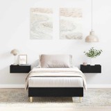 vidaXL Cadru de pat Stejar Negru 193 x 93 x 25 cm Lemn compozit 862862