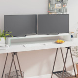 VidaXL Stand TV/Suport monitor, sticlă, alb, 120x30x13 cm