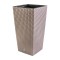 Ghiveci decorativ de flori, Prosperplast, Rato, imitatie ratan, patrat, cafeniu, 32.5x32.5x61 cm