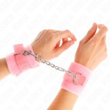 Kink Wrist Restraint-Cătușe Pufose pentru &Icirc;ncepători Roz 30 X 7 cm