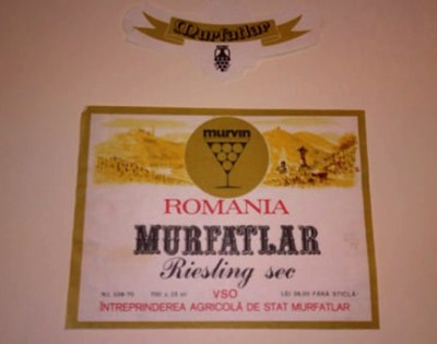 Etichete romanesti vin / eticheta veche romaneasca Murfatlar &amp;#039;70 foto