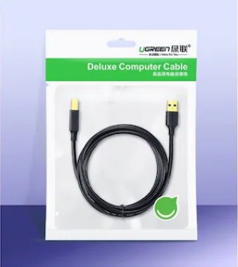 CABLU USB Ugreen pt. imprimanta, &amp;quot;US135&amp;quot; USB 2.0 (T) la USB 2.0 Type-B (T), 2m, conectori auriti, negru, &amp;quot;20847&amp;quot; (timbru verde 0.0