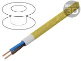 Cablu Electric Textil Galben 2x0.5mm 50m