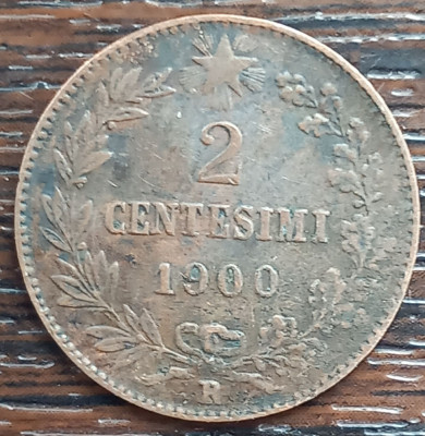 (M1914) MONEDA ITALIA - 2 CENTESIMI 1900, UMBERTO I foto