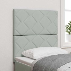 vidaXL Tăblie cap Pe perete Geometric Manual Gri deschis 80 cm Catifea 3337880