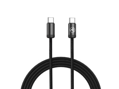 Cablu date si incarcare rapida Tellur Minimalist USB-C to USB-C, 60 W, 1 m, negru foto