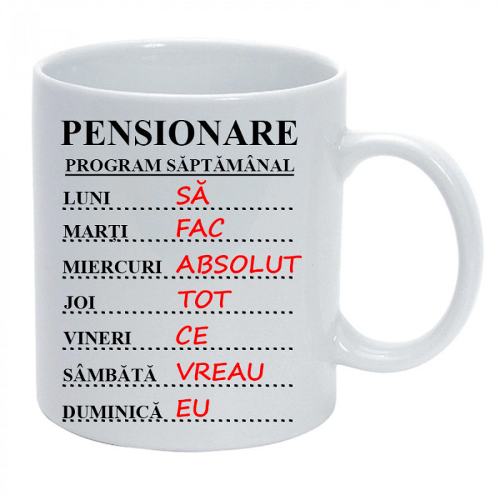 Cana alba personalizata Pensionare 01