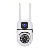 Cumpara ieftin Camera Supraveghere AT PERFORMANCE Dubla Lentile Wireless Wi-Fi 1080p Zoom Optic Detectare Miscare Audio Bidirectional