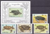 Anguilla 1983 fauna testoase WWF MI 541-544 + bl.49 MNH ww81
