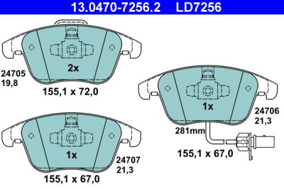 ATE 13.0470-7256.2 ATE Ceramic set placute frana,frana disc foto