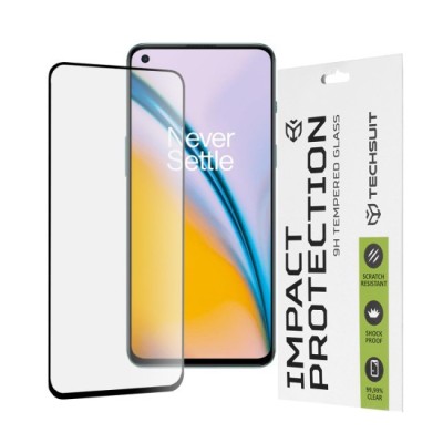 Folie pentru OnePlus Nord CE 5G / Nord 2 5G / Nord 2T - Techsuit 111D Full Cover / Full Glue Glass - Black foto