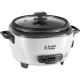 Aparat de gatit orez Medium Russell Hobbs 27030-56, Capacitate de pana la 6 portii, Cos de gatit cu aburi, Functie automata de mentinere la cald, Alb/