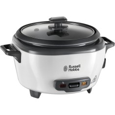 Aparat de gatit orez Medium Russell Hobbs 27030-56, Capacitate de pana la 6 portii, Cos de gatit cu aburi, Functie automata de mentinere la cald, Alb/
