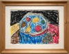 Lucrare / Tablou Natură statică, Janco / Marcel Iancu, ceracolor, 30 x 21 supraf lucrată, se vinde fără ramă, artist roman, arta romaneasca, Natura, Acuarela, Impresionism