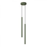 Lampă Suspendată Pastel Verde Măsliniu Oțel 2 Becuri Tub Modern De Interior