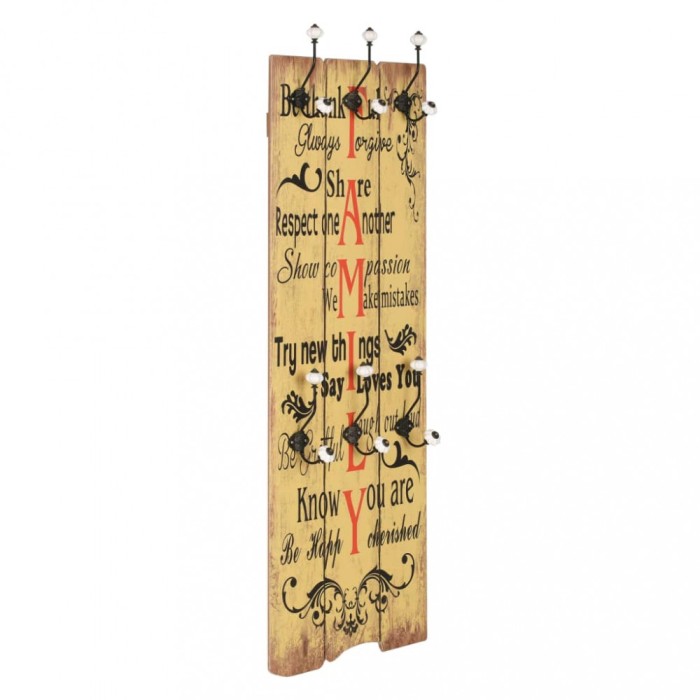 Gossi cuier de perete cu 6 carlige family, 120 x 40 cm