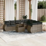 Set mobilier de gradina cu perne, 10 piese, gri, poliratan GartenMobel Dekor, vidaXL