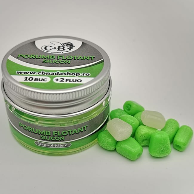 Porumb Flotant Silicon C&amp;B FLUO Usturoi-Miere, 10 buc/cutie