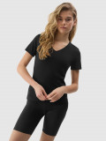 Tricou unicolor cu bumbac organic pentru femei - negru, 4F Sportswear