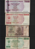 Cumpara ieftin Set 4 bancnote Zimbabwe #13, Africa