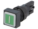 Comutator apăsare 16mm verde
