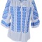 Bluza tip ie dama R24, alb cocos/albastru cosmic marimea S