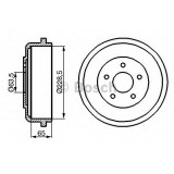 Tambur frana FORD TRANSIT CONNECT (P65, P70, P80) (2002 - 2016) BOSCH 0 986 477 129