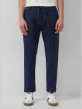 S.Oliver Pantaloni chino, barbati, Detroit, din amestec de in si bumbac, talie elastica, Bleumarin inchis, W30 L32
