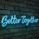 Cumpara ieftin Decoratiune luminoasa LED de perete Better Together Albastru 84x16x2 cm