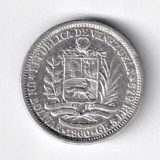 VENEZUELA 1 BOLIVAR 1960 ARGINT STARE EXCELENTA