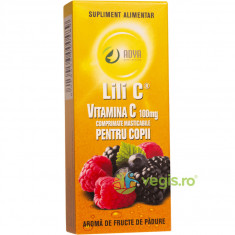 Vitamina C cu Aroma de Fructe de Padure pentru Copii 100mg 30cpr