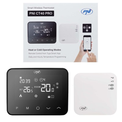 Resigilat : Termostat inteligent PNI CT40 PRO fara fir, cu WiFi, pentru centrale t foto