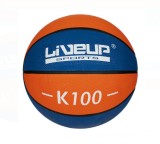 Minge baschet din cauciuc, Albastra Portocalie, marimea 7, LIVEUP SPORTS